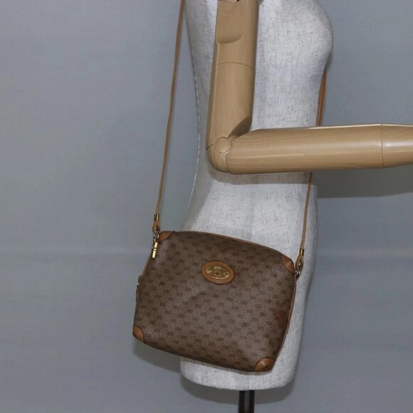 GUCCI Micro GG Supreme Shoulder Bag PVC Beige Gold 007 104 4916 Auth BA7113 - Picture 14 of 16